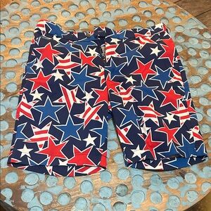 Patriotic Star-Patterned Men's Golf Shorts